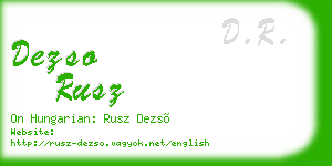 dezso rusz business card
